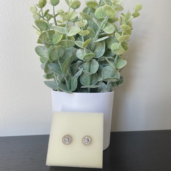 Circular Crystal Studd Earrings - Picture 4 of 5